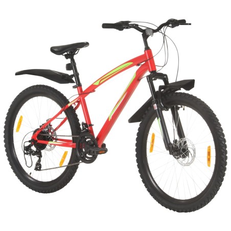 vidaXL Bicicleta de montaña 21 velocidades rueda 26 pulgadas 36cm rojo