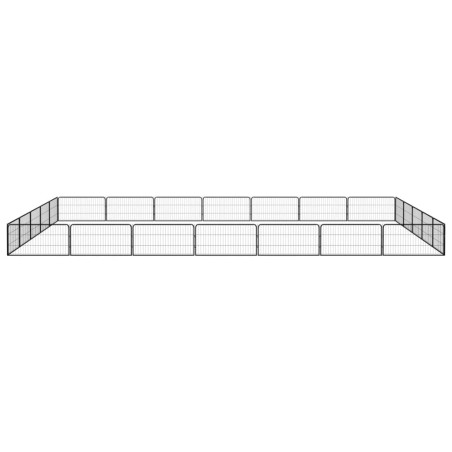 vidaXL Jaula perros 24 paneles acero recubierto polvo negro 100x50 cm