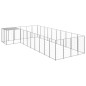 vidaXL Perrera plateada 13,31 m² acero  