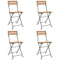 vidaXL Muebles cafetería plegables 5 pzas madera maciza acacia y acero vidaXL Muebles cafetería plegables 5 pzas madera maciza acacia y acero