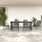 vidaXL Juego de comedor para jardín 7 piezas acero y textilene negro vidaXL Juego de comedor para jardín 7 piezas acero y textilene negro
