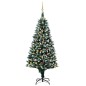 vidaXL Árbol de Navidad helado con luces, bolas y piñas 210 cm vidaXL Árbol de Navidad helado con luces, bolas y piñas 210 cm