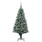 vidaXL Árbol de Navidad helado con luces, bolas y piñas 210 cm vidaXL Árbol de Navidad helado con luces, bolas y piñas 210 cm