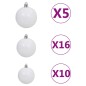vidaXL Árbol de Navidad helado con luces, bolas y piñas 210 cm vidaXL Árbol de Navidad helado con luces, bolas y piñas 210 cm