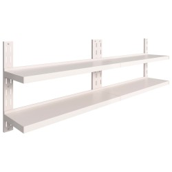 vidaXL Estanterías flotantes 2 niveles 2 uds acero inoxidable 240x30cm