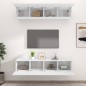 vidaXL Muebles para TV 4 uds madera contrachapada blanco 80x30x30 cm