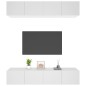 vidaXL Muebles para TV 4 uds madera contrachapada blanco 80x30x30 cm