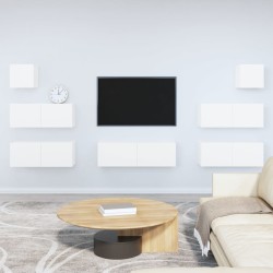 vidaXL Set de muebles para TV 7 piezas madera contrachapada blanco