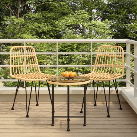vidaXL Juego de comedor de jardín 3 piezas ratán sintético