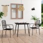 vidaXL Set de comedor de jardín 3 pzas cuerda de algodón y acero negro vidaXL Set de comedor de jardín 3 pzas cuerda de algodón y acero negro