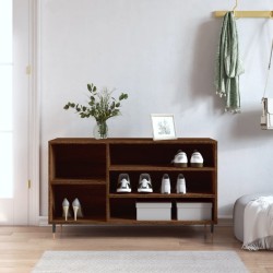 vidaXL Mueble zapatero madera contrachapada roble marrón 102x36x60 cm