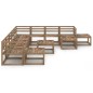 vidaXL Muebles de jardín 12 pzas cojines madera pino impregnada marrón vidaXL Muebles de jardín 12 pzas cojines madera pino impregnada marrón
