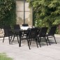 vidaXL Juego de comedor para jardín 7 piezas negro vidaXL Juego de comedor para jardín 7 piezas negro