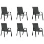 vidaXL Juego de comedor para jardín 7 piezas negro vidaXL Juego de comedor para jardín 7 piezas negro