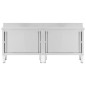 vidaXL Mesas trabajo puertas correderas 2 uds acero 200x50x(95-97)cm vidaXL Mesas trabajo puertas correderas 2 uds acero 200x50x(95-97)cm