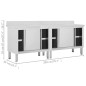 vidaXL Mesas trabajo puertas correderas 2 uds acero 200x50x(95-97)cm vidaXL Mesas trabajo puertas correderas 2 uds acero 200x50x(95-97)cm