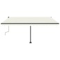 vidaXL Toldo retráctil manual con LED color crema 450x300 cm vidaXL Toldo retráctil manual con LED color crema 450x300 cm