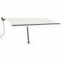 vidaXL Toldo retráctil manual con LED color crema 450x300 cm vidaXL Toldo retráctil manual con LED color crema 450x300 cm