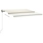 vidaXL Toldo retráctil manual con LED color crema 450x300 cm vidaXL Toldo retráctil manual con LED color crema 450x300 cm