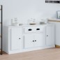 vidaXL Aparadores 3 piezas madera contrachapada blanco vidaXL Aparadores 3 piezas madera contrachapada blanco