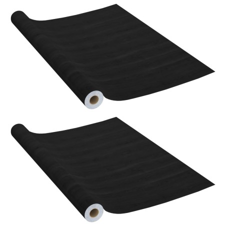 vidaXL Láminas autoadhesivas muebles 2 uds PVC madera oscura 500x90 cm