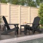 vidaXL Sillas de jardín Adirondack con mesa HDPE gris antracita vidaXL Sillas de jardín Adirondack con mesa HDPE gris antracita
