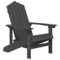 vidaXL Sillas de jardín Adirondack con mesa HDPE gris antracita vidaXL Sillas de jardín Adirondack con mesa HDPE gris antracita