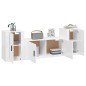 vidaXL Set de muebles de TV 3 pzas madera contrachapada blanco brillo vidaXL Set de muebles de TV 3 pzas madera contrachapada blanco brillo