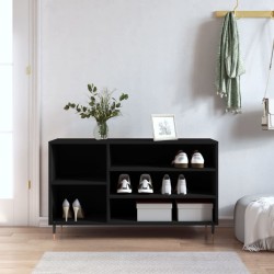 vidaXL Mueble zapatero madera contrachapada negro 102x36x60 cm