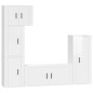 vidaXL Set de muebles de TV 5 pzas madera contrachapada blanco brillo