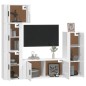 vidaXL Set de muebles de TV 5 pzas madera contrachapada blanco brillo