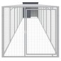 vidaXL Gallinero con corral acero galvanizado gris 110x813x110 cm