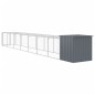 vidaXL Gallinero con corral acero galvanizado gris 110x813x110 cm