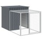 vidaXL Gallinero con corral acero galvanizado gris 110x813x110 cm