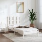 vidaXL Estructura de cama madera maciza de pino blanco 90x200 cm vidaXL Estructura de cama madera maciza de pino blanco 90x200 cm