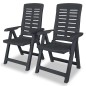 vidaXL Set de mesa y sillas de jardín 3 piezas plástico gris antracita vidaXL Set de mesa y sillas de jardín 3 piezas plástico gris antracita