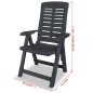 vidaXL Set de mesa y sillas de jardín 3 piezas plástico gris antracita vidaXL Set de mesa y sillas de jardín 3 piezas plástico gris antracita