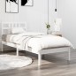 vidaXL Estructura de cama madera maciza de pino blanca 90x200 cm