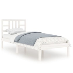 vidaXL Estructura de cama madera maciza de pino blanca 90x200 cm