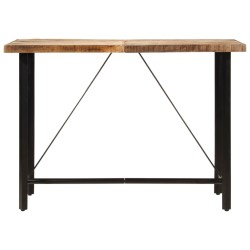 vidaXL Mesa alta de hierro y madera maciza de mango 150x70x107 cm