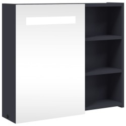 vidaXL Mueble de baño con espejo y luz LED gris 60x13x52 cm