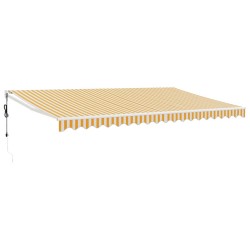 vidaXL Toldo retráctil automático amarillo y blanco 5x3 m