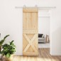 vidaXL Puerta corredera con herrajes madera maciza de pino 70x210 cm vidaXL Puerta corredera con herrajes madera maciza de pino 70x210 cm