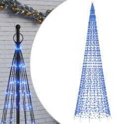 vidaXL Árbol de Navidad en asta de bandera 1534 LED azul 500 cm