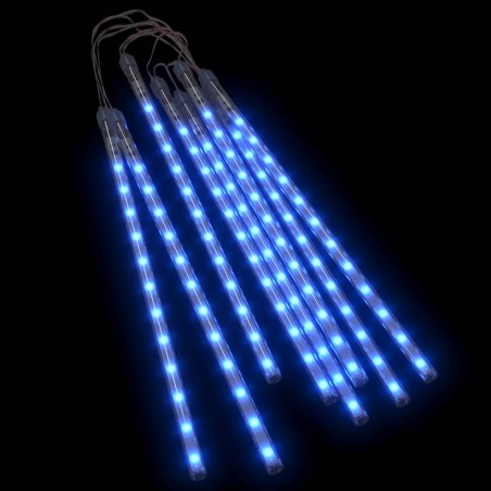 vidaXL Luces meteorito 8 uds azul 192 LEDs interior exterior