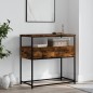 vidaXL Mesa consola madera de ingeniería roble ahumado 75x40x75 cm