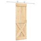 vidaXL Puerta corredera con herrajes madera maciza de pino 70x210 cm vidaXL Puerta corredera con herrajes madera maciza de pino 70x210 cm