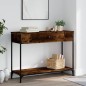 vidaXL Mesa consola madera contrachapada roble ahumado 100x34,5x75 cm vidaXL Mesa consola madera contrachapada roble ahumado 100x34,5x75 cm
