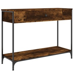vidaXL Mesa consola madera contrachapada roble ahumado 100x34,5x75 cm