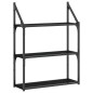 vidaXL Estantería pared 3 niveles madera ingeniería negro 60x21x78,5cm vidaXL Estantería pared 3 niveles madera ingeniería negro 60x21x78,5cm